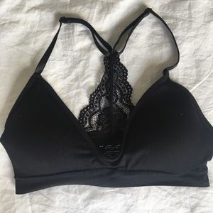 Out from under padded lace bralette